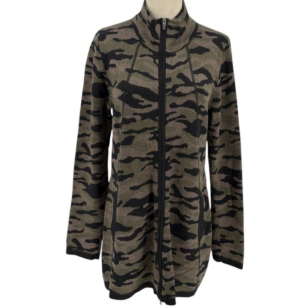 Cynthia Rowley Active Womens Zip Up Jacket Camo Print Size L Casual Activewear
